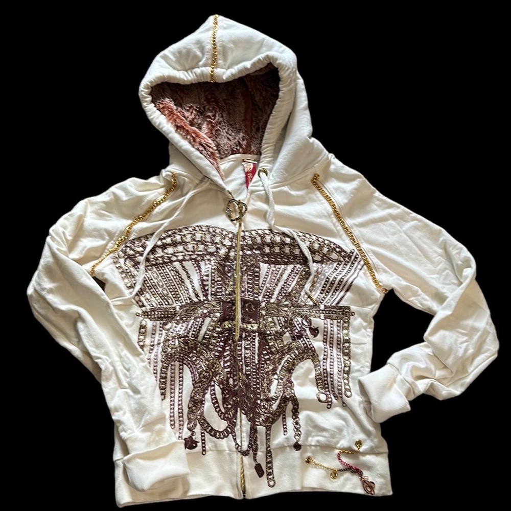 Apple Bottoms Sample sale jacket with fur hoodie L juniors